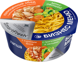 Изображение товара Лапша БИЗНЕС МЕНЮ с куриным филе и овощами, 110г