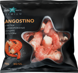 Изображение товара Креветки свежемороженые STELLA DI MARE Лангустин, в панцире без головы 30–55, 450г