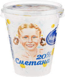 Изображение товара Сметана МАРУСЯ 20%, без змж, 300г