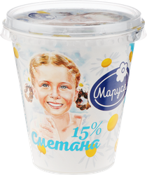 Изображение товара Сметана МАРУСЯ 15%, без змж, 300г