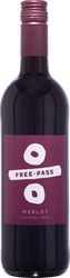 Изображение товара Вино безалкогольное FREE PASS Merlot красное полусладкое, 0.75л