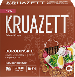 Изображение товара Хлебцы KRUAZETT Бородинские тонкие с кориандром, 200г