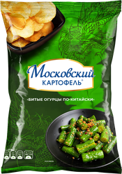 Изображение товара Чипсы картофельные МОСКОВСКИЙ КАРТОФЕЛЬ со вкусом битых огурцов по-китайски, 110г