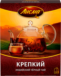 Чай черный ЛИСМА Крепкий Индийский байховый, 100пак