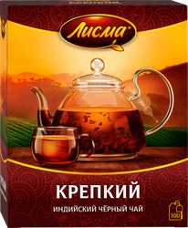 Чай черный ЛИСМА Крепкий Индийский байховый, 100пак