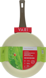Изображение товара Сковорода VARI 24см, литая, антипригарное покрытие, белая/коричневая, Арт. G30124
