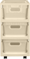 Изображение товара Комод KEEPLEX Ajur 37х30х56,3см, 3 секции, на колесиках, Арт. KL379522005