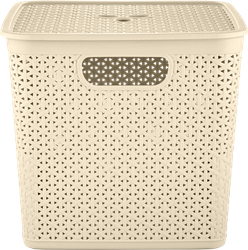 Изображение товара Корзина для хранения KEEPLEX Rattan 31х31х28см, со съемной крышкой, квадратная, 21л, Арт. KL1305БЖ-Л