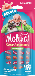 Изображение товара Лакомство для кошек MOLINA с лососем для выведения комков шерсти из желудка, 48г