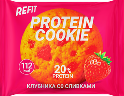 Изображение товара Печенье протеиновое REFIT Клубника со сливками, 40г
