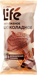 Изображение товара Мороженое ЛЕНТА LIFE Шоколадное 15%, без добавления сахара, без змж, вафельный стаканчик, 80г