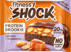 Изображение товара Печенье протеиновое FITNESSHOCK Brookie Арахис–Карамель, 50г