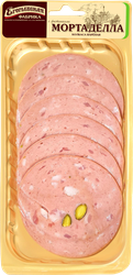 Изображение товара Колбаса вареная КФ ЕГОРЬЕВСКАЯ Мортаделла, нарезка, 100г
