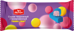 Изображение товара Сырок творожный глазированный СВИТЛОГОРЬЕ Бабл Гам 16%, без змж, 40г