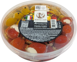 Изображение товара Антипасти BURENKA CLUB Перчики ассорти с мягким сыром в масле, 700г