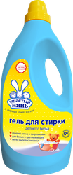 Изображение товара Средство жидкое для стирки детского белья УШАСТЫЙ НЯНЬ для белых и цветных вещей, 2,7л