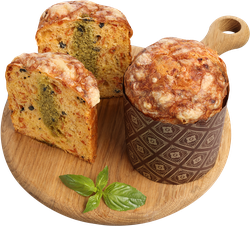 Изображение товара Кулич с пепперони, маслинами и соусом песто, 240г