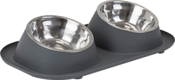 Изображение товара Кормушка для животных PAW WOW Двойная пластиковая с металлическими мисками