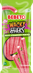 Изображение товара Мармелад жевательный BEBETO Wacky sticks fizzy strawberry pencils со вкусом клубники, 160г