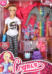 Изображение товара Кукла КАРАПУЗ София, руки и ноги сгибаются, 2 комплекта одежды, 29см, в ассортименте