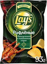 Изображение товара Чипсы картофельные LAY'S Рифленые, со вкусом лангустины в пикантном соусе, 93г