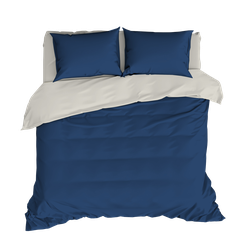 Изображение товара Комплект постельного белья Евро HOMECLUB Navy, синий однотонный, сатин, Арт. НСевро/50син