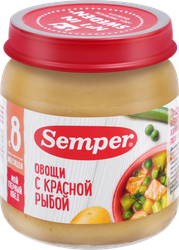 Изображение товара Пюре рыбно-овощное SEMPER для детей с 8 месяцев 100г