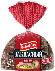 Изображение товара Хлеб заварной ХЛЕБНЫЙ ДОМ Заквасный с солодом, половинка, в нарезке, 350г