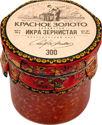 Изображение товара Икра горбуши соленая КРАСНОЕ ЗОЛОТО Тихоокеанская зернистая, 300г