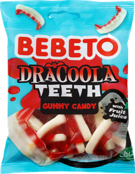 Изображение товара Мармелад жевательный BEBETO Dracoola teeth со вкусом клубники и ванили, 80г