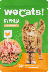 Изображение товара Корм консервированный для кошек WECATS с курицей в желе, 75г