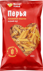 Изображение товара Макароны ВЫБОР СЕМЬИ Перья, 450г