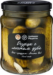 Изображение товара Огурцы маринованные ЦОЙКИНЫ РЕЦЕПТЫ с листом дуба, 870г