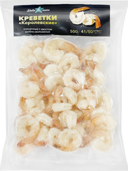 Изображение товара Креветки Королевские варено-мороженые STELLA DI MARE очищенные с хвостом 41/50, 500г