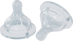 Изображение товара Комплект сосок МАМИНА РАДОСТЬ Baby Flow, сильный поток на узкое горло, силикон, Арт. КК2021