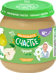 Изображение товара Пюре фруктовое МАЛЕНЬКОЕ СЧАСТЬЕ Груша, с 4 месяцев, 90г