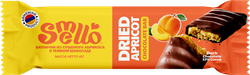 Изображение товара Батончик SMELLO с начинкой из сушеного абрикоса в темном шоколаде, 42г