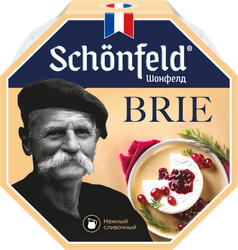 Изображение товара Мягкий сыр SCHONFELD Brie с белой плесенью 125г натуральный сыр