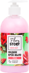 Изображение товара Жидкое крем-мыло FLORY STORY Роза 500мл для рук, мягкое очищение