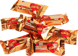 Изображение товара Конфеты ВЫБОР СЕМЬИ карамель с печеньем, весовые, в глазури, Россия