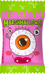 Изображение товара Маршмеллоу с начинкой со вкусом клубники и кислого яблока, 5г