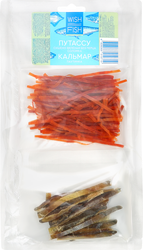 Изображение товара Микс сушено‑вяленый WISH FISH путассу и кальмар паутинка 70г