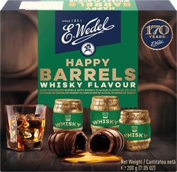 Изображение товара Конфеты HAPPY BARRELS Ассорти с начинкой виски, 200г