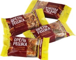 Изображение товара Батончик ОРЕЛ И РЕШКА с арахисом и соленым миндалем весовой