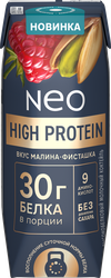 Изображение товара Коктейль молочный NEO Малина, фисташка высокобелковый 0,4%, без змж, 260г
