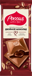 Изображение товара Шоколад темный и молочный РОССИЯ ЩЕДРАЯ ДУША с начинкой, 75г