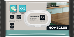 Изображение товара Полотенца влажные HOMECLUB универсальные хозяйственные с пластиковым клапаном, XXL, Арт. 94010, 60шт