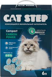 Изображение товара Наполнитель для кошачьего туалета CAT STEP Compact Carbon Power минеральный комкующийся, 6л