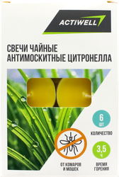Изображение товара Свечи чайные антимоскитные ACTIWELL цитронелла, 6шт