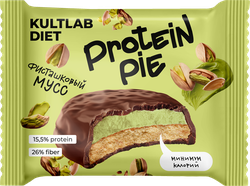 Изображение товара Печенье протеиновое KULTLAB Diet Protein Pie Фисташковый мусс, глазированный, 45г